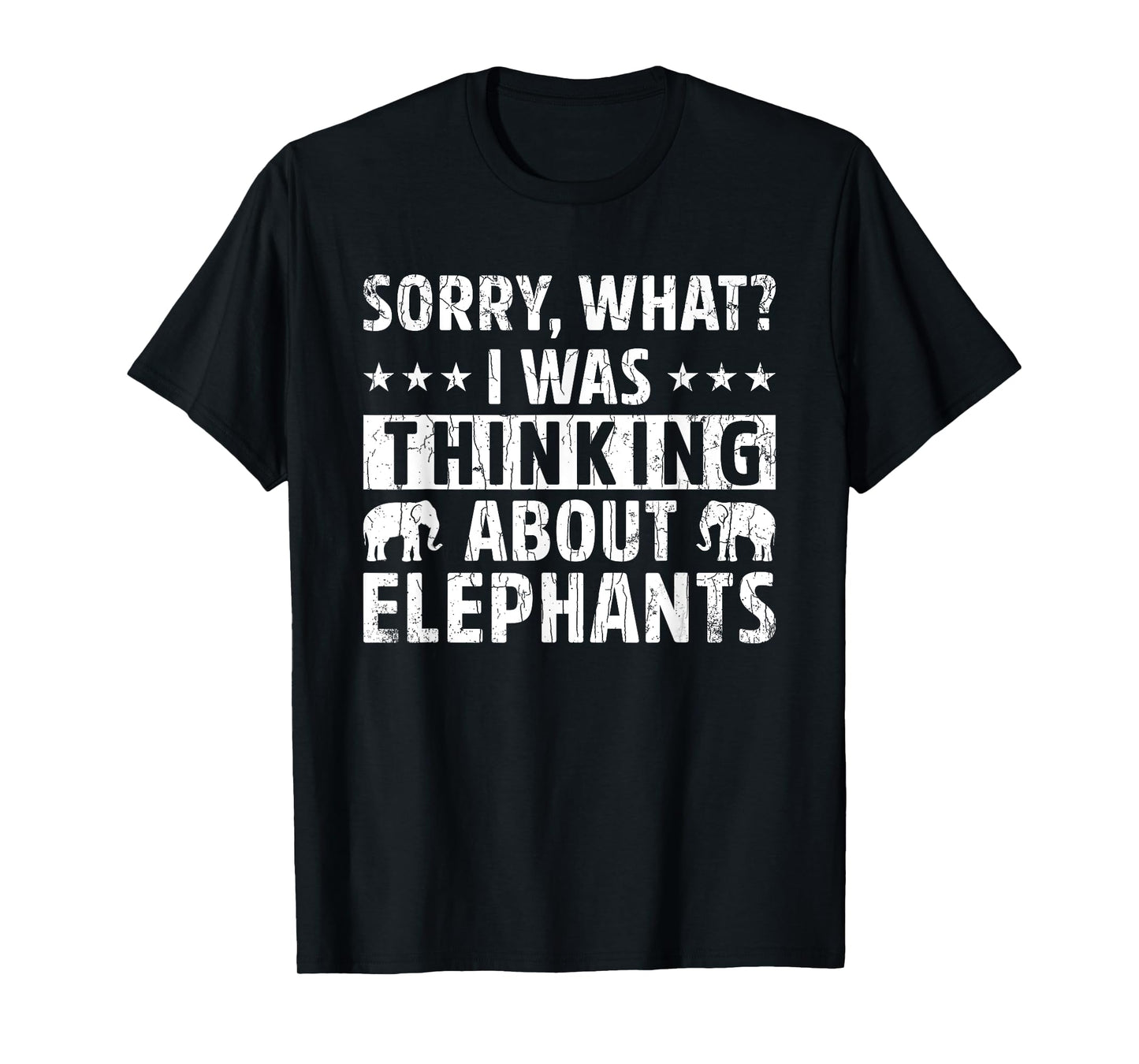 Thinking About Elephants Funny Elephant Boys Girls Graphic T-Shirt