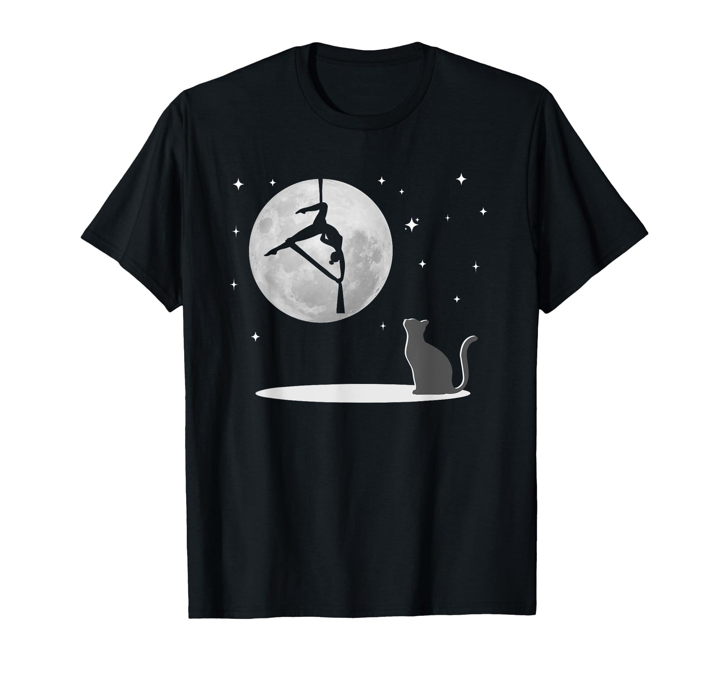 Fly Aerial Yoga Hammock Silks, Stars and Moon Cat, Cat Lover T-Shirt for Men Women Girls Kids