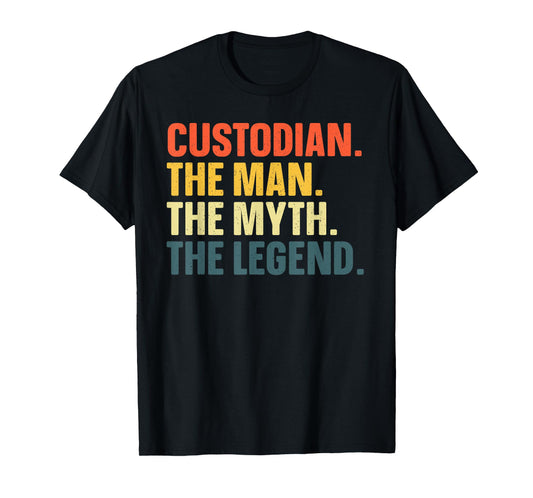 Custodian Art For Men Janitor School Custodian Appreciation T-Shirt