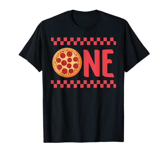 One 1st Birthday Family 1st Pizza Checkered Family Matching T-Shirt