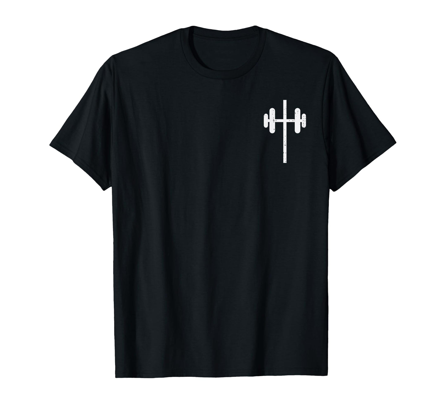 Workout Cross Barbel Pocket Christian Exercise Gym Men Women T-Shirt