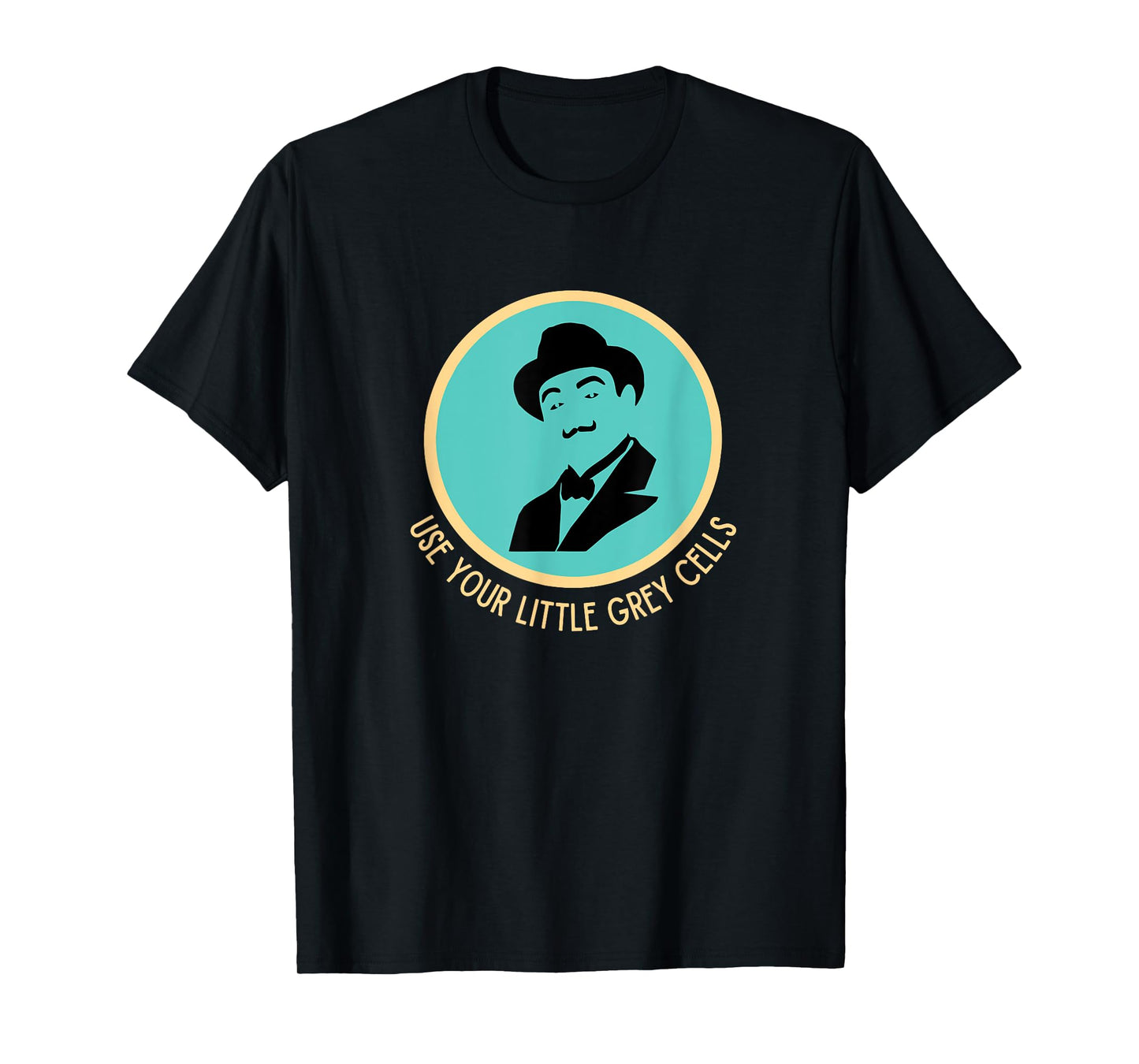 Poirot Use your little grey cells Hat Mustache vintage blue T-Shirt