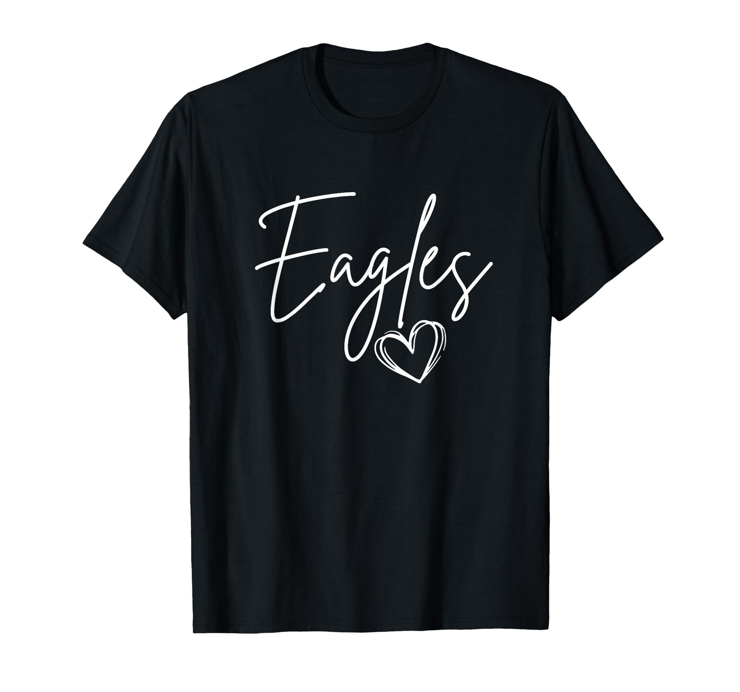 Heart Eagles Mascot School Sports Fan Team For Women Family T-Shirt
