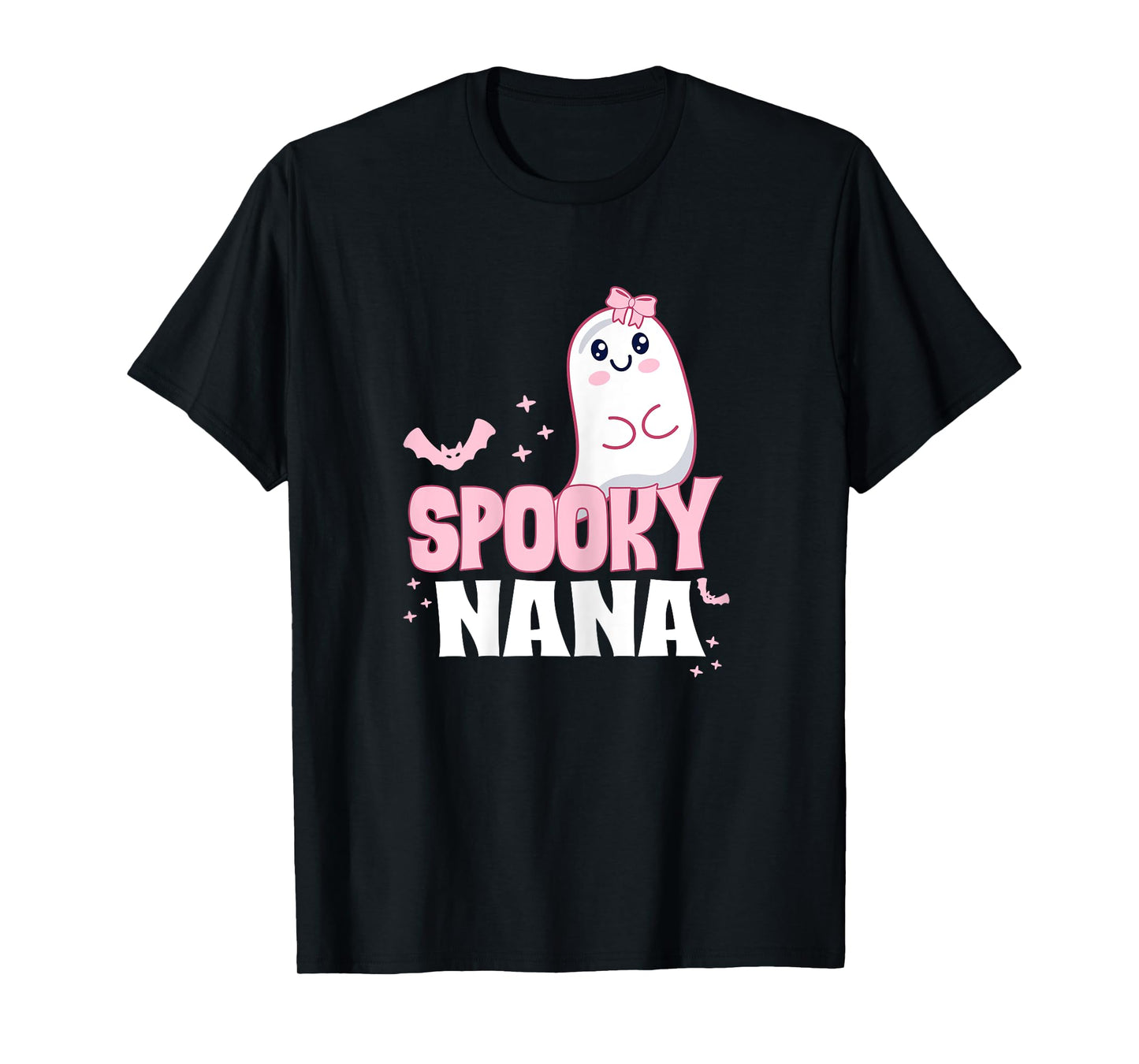 Spooky Nana Family Cute Pink White Ghost Boo Halloween T-Shirt