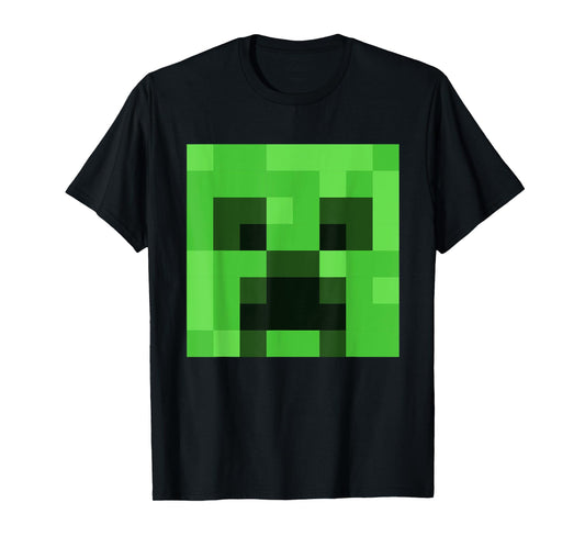 Minecraft Creeper Pixelated Big Face Character T-Shirt
