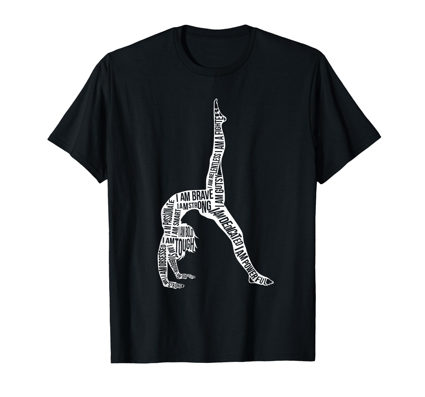 Cheerleading Tumbling Flip Acrobatic Girls Design Gymnastics Typography Funny Gymnast Handstand Women's Black Short Sleeve Classic Fit T-Shirt