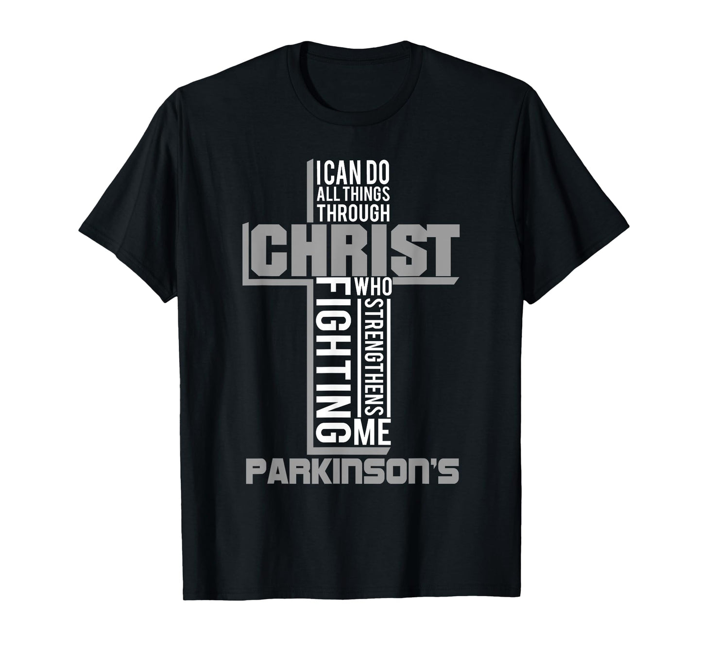 With Christ Fighting Parkinson's Warrior Awareness T-Shirt