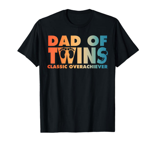 Unique Dad Of Twins Art For Father Men Twins Announcement T-Shirt