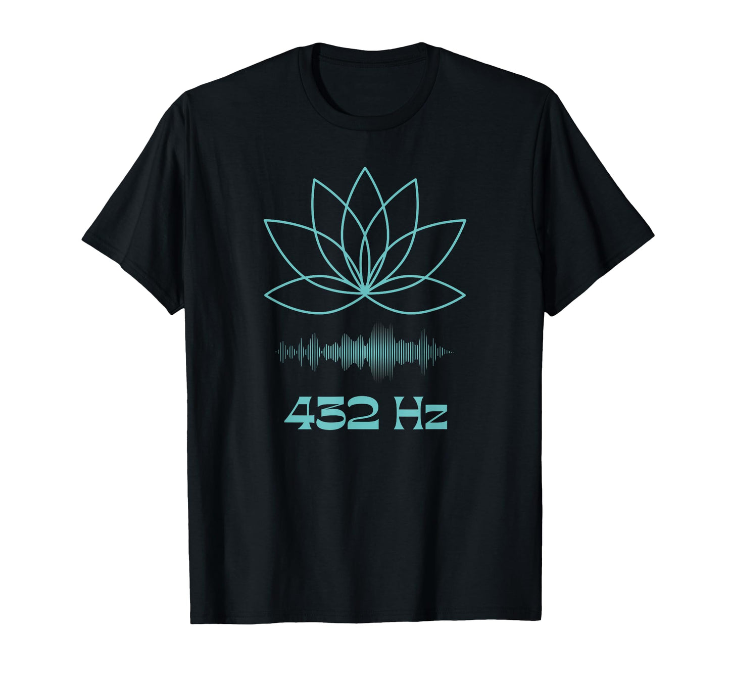 Sound Bath New Age Meditation Yoga Lotus Flower Teal Blue T-Shirt