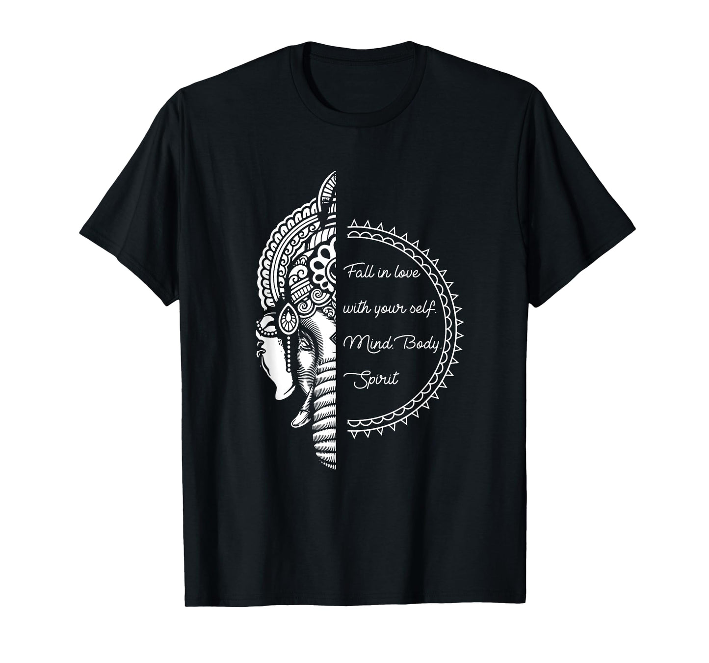 Spiritual Yoga Love Your Self Meditation Elephant Ganesha T-Shirt