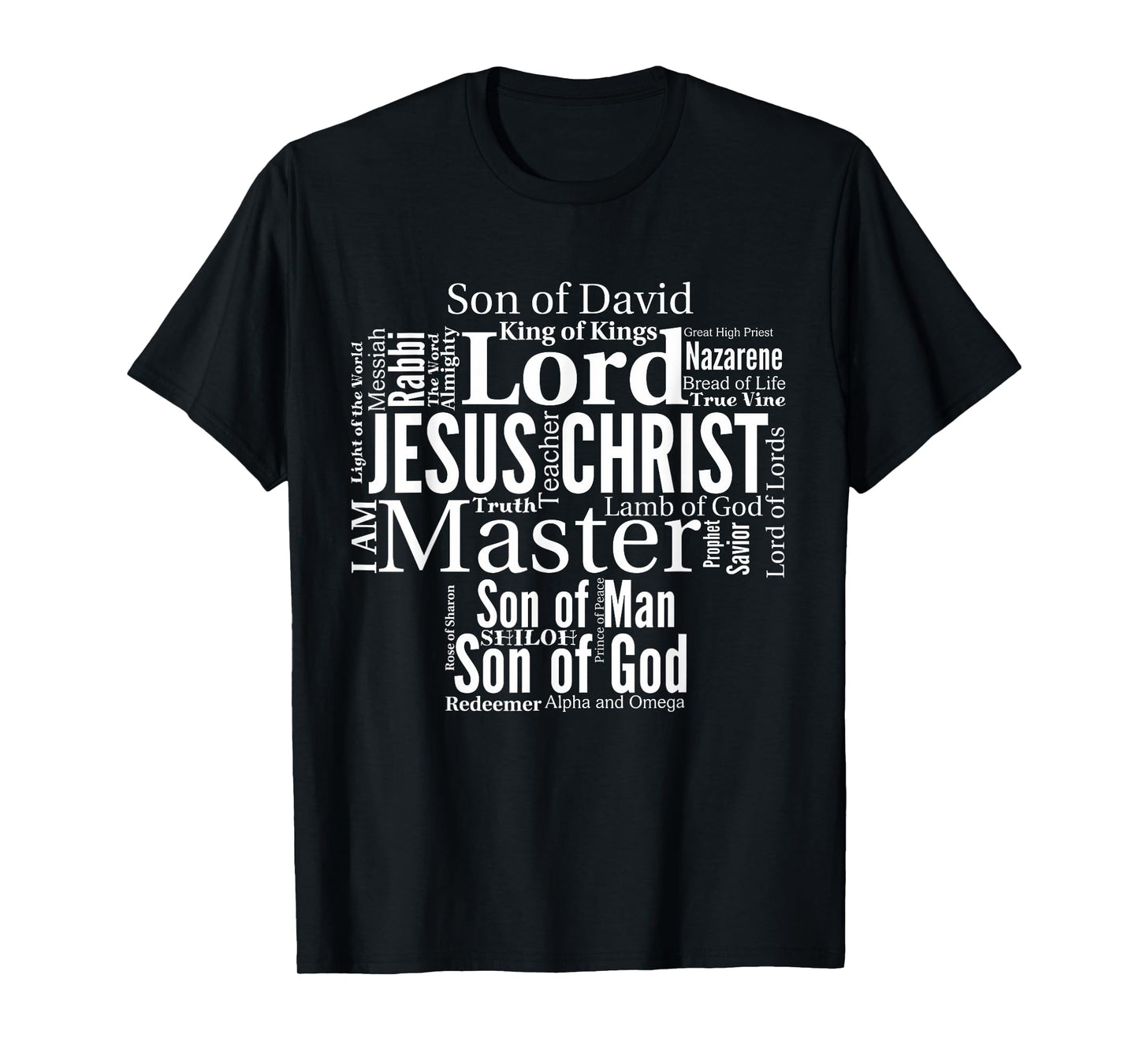 The Names of Jesus white text T-Shirt T-Shirt