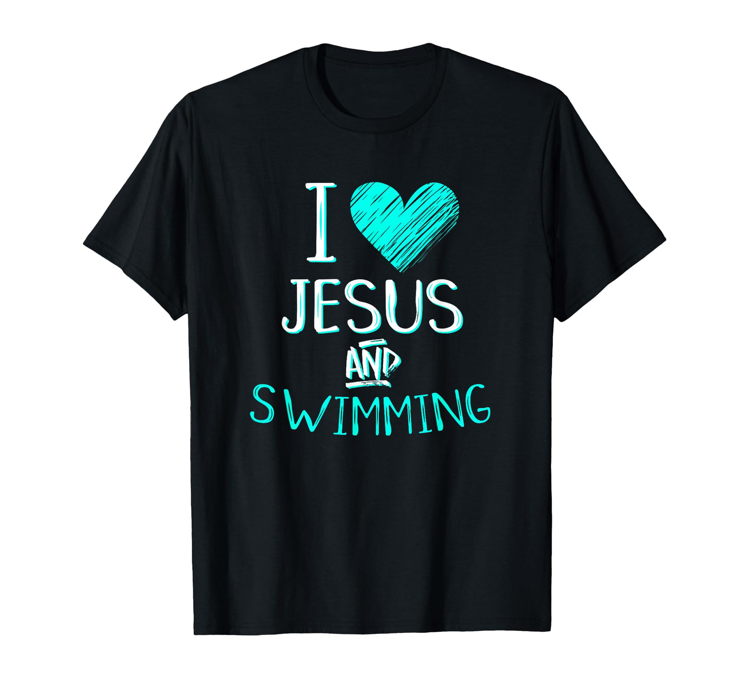 I Love Jesus And Swimming Christian Swimmer Birthday Gift T-Shirt