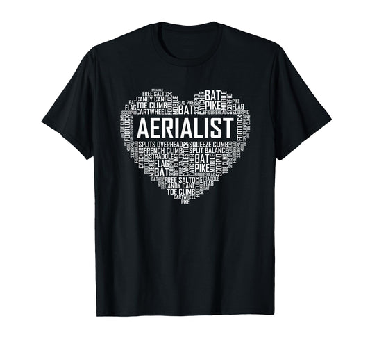 Aerialist Gifts Heart Aerial Yoga Lover Gift Yogi T-Shirt