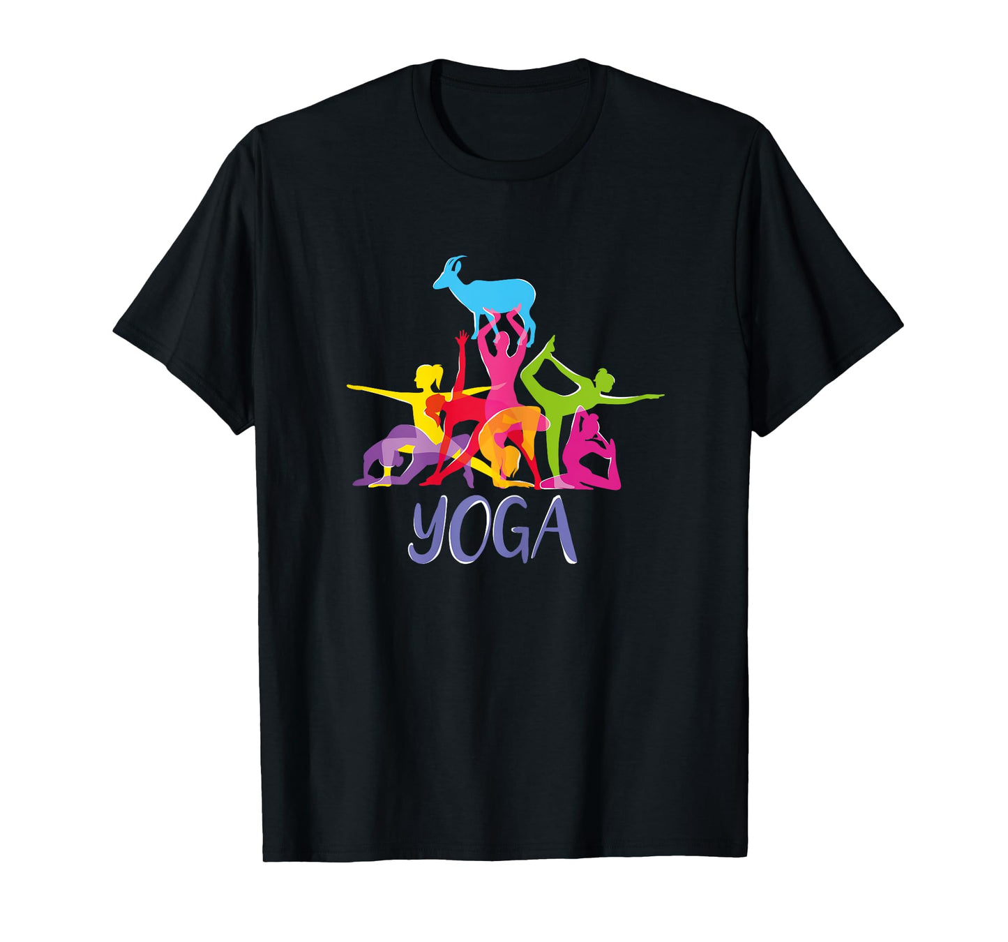 Womens Yoga Goat Funny Farming Sport Shirt. Downward Face Pose T-Shirt