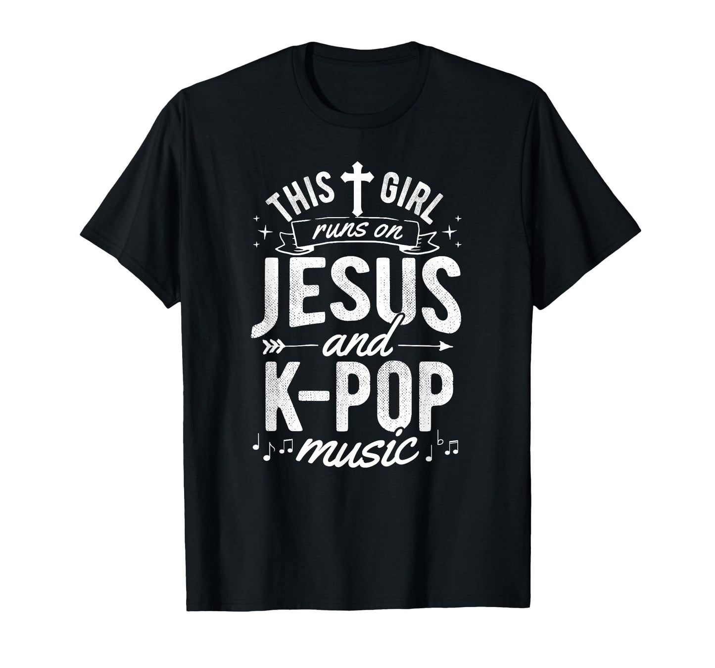 Korean K-Pop Girl Women Gift Runs On Jesus T-Shirt