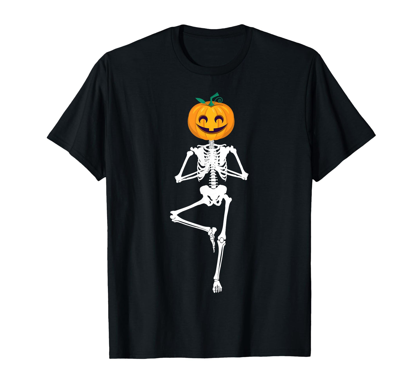 Halloween Pumpkin skeleton Yoga Zen Meditation Gift idea T-Shirt