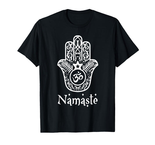 Namaste Hand Hamsa yoga hinduism vedas OHM t shirt T-Shirt