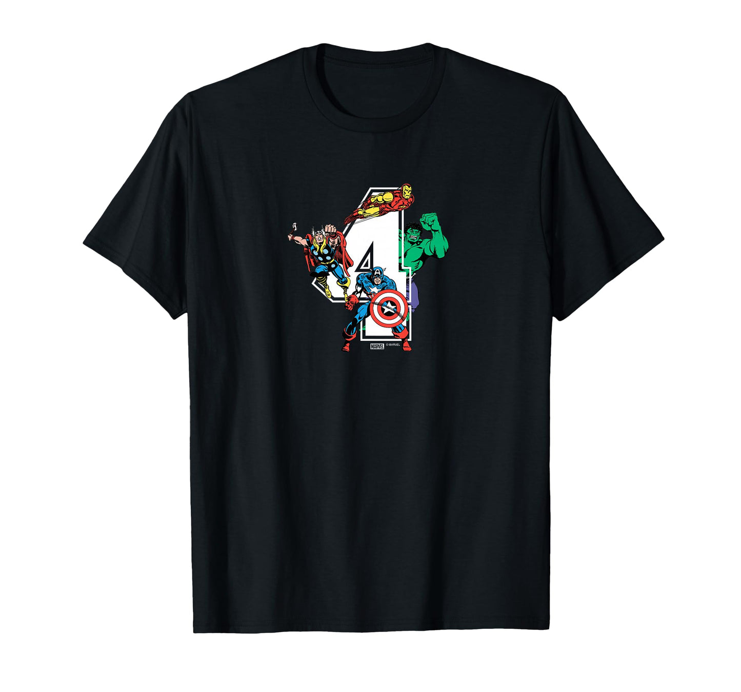 Kids Marvel - Avengers 4th Birthday T-Shirt