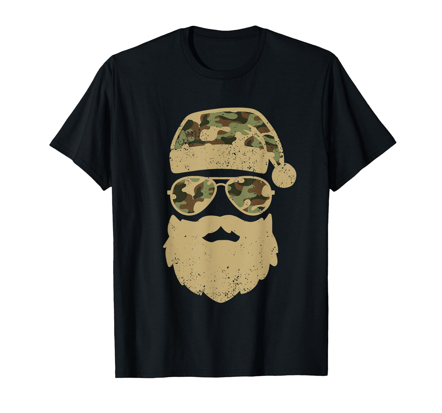 Camo Santa Claus Sunglasses Funny Camo Christmas Camouflage T-Shirt