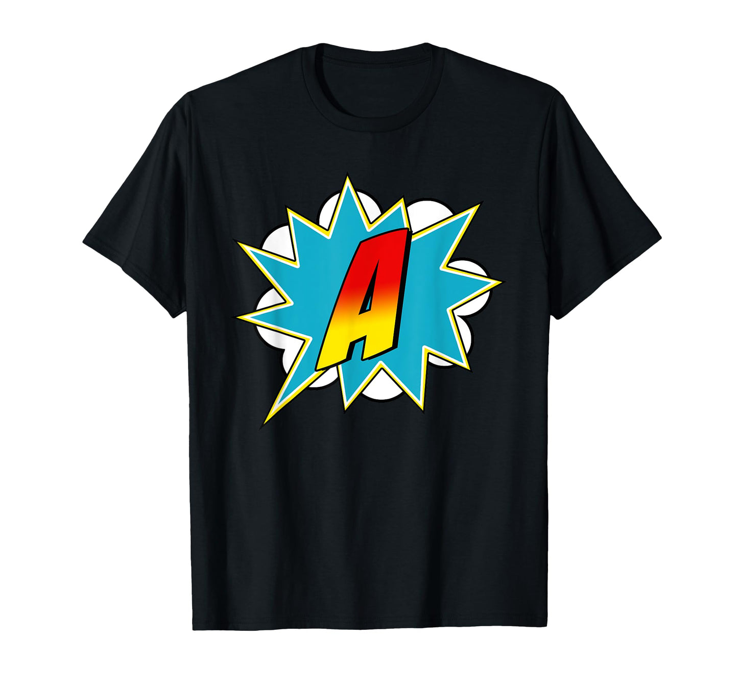Letter A Superhero Name Comic Letter Retro Costume T-Shirt