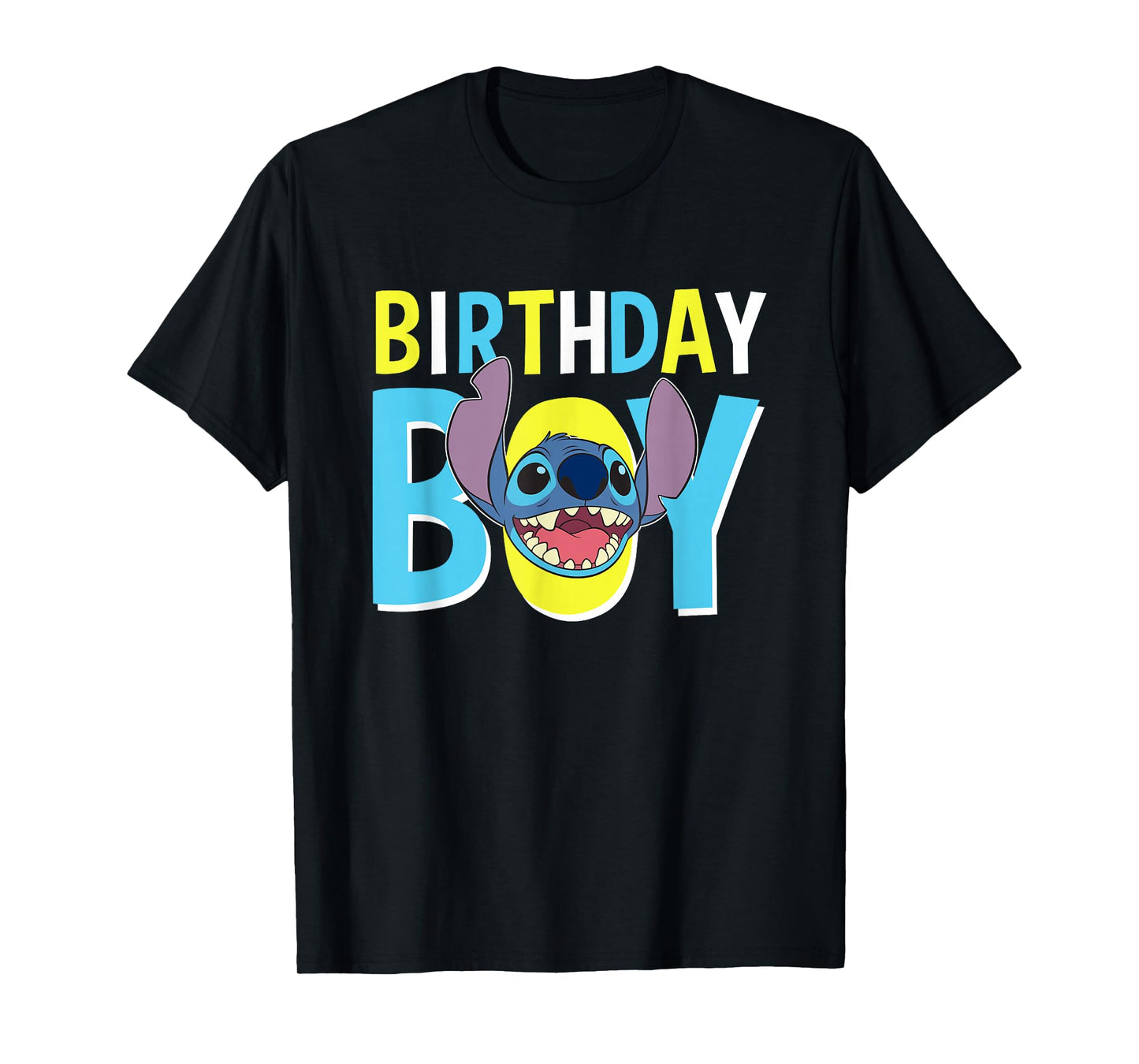 Disney Lilo & Stitch Birthday Boy Blue Stitch Logo & Icon T-Shirt