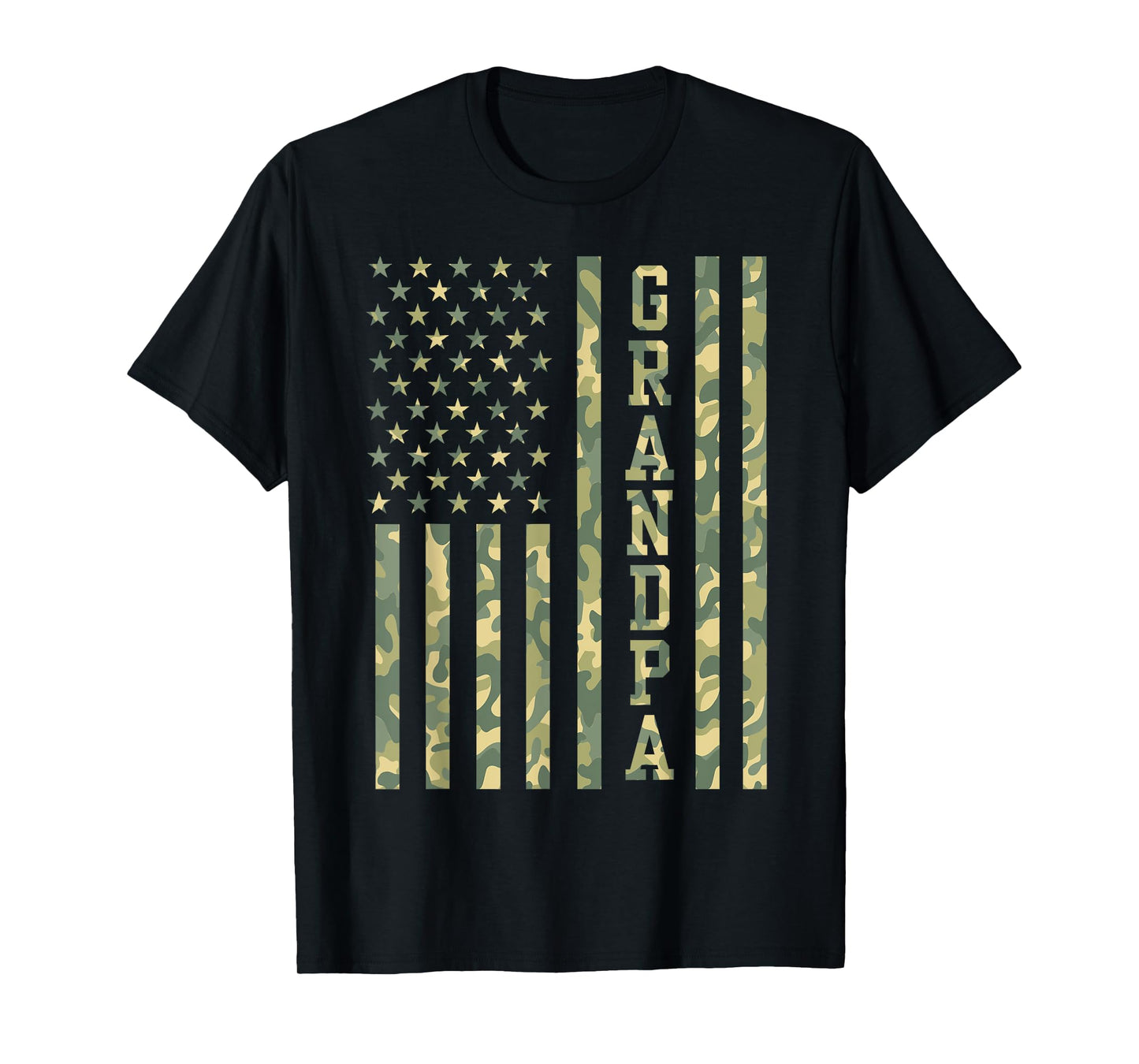 Mens Grandpa American Flag Camo Grandpa Gifts Father's Day T-Shirt
