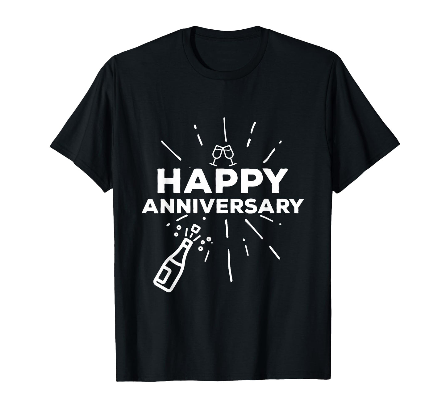 Happy Anniversary Cheers Wine Bottle T-Shirt