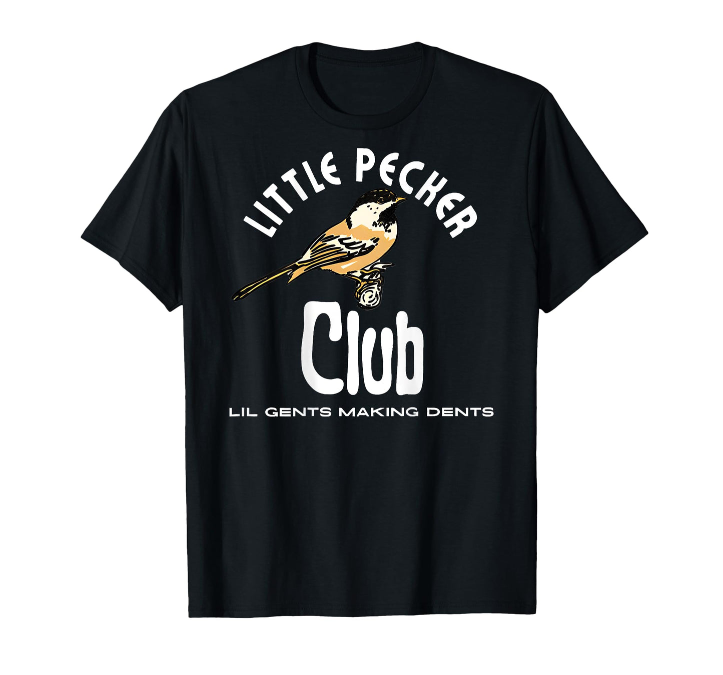 little pecker club Black Humor Club T-Shirt Unisex-Adults Small Short Sleeve Crew Neck Loose Fit Polyester 100% Imported