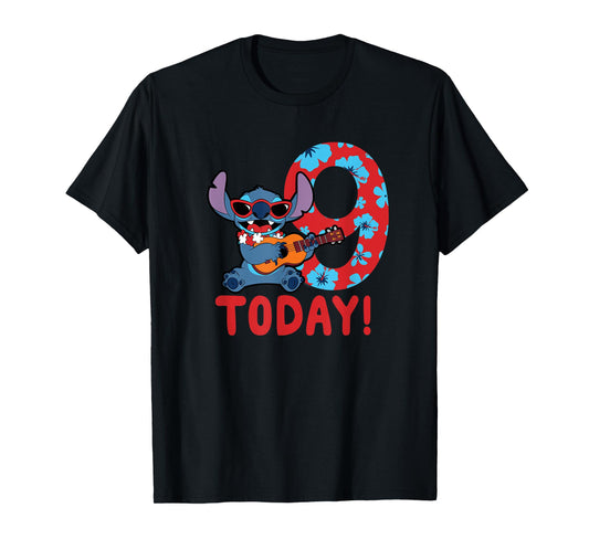 Disney Lilo & Stitch Tropical Birthday 9 Years Old Today T-Shirt