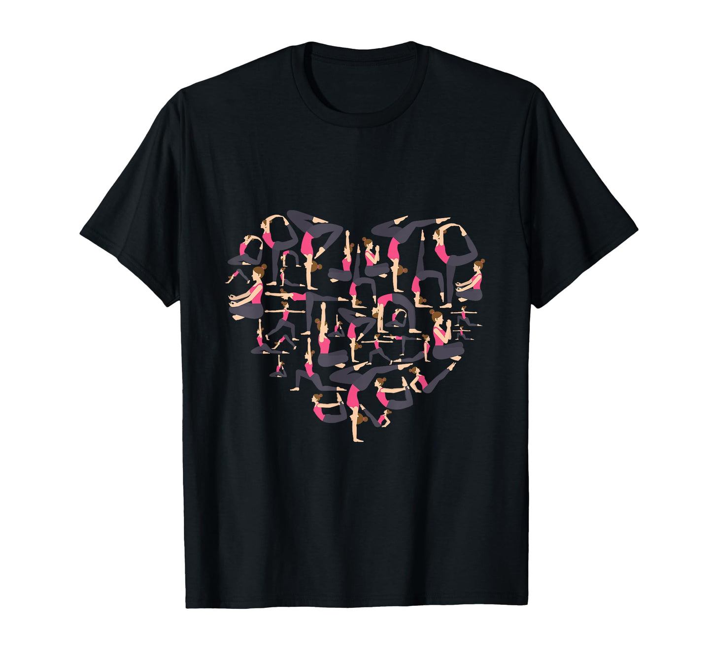 Love Yoga heart meditation pose men girl women Zen Spiritual T-Shirt