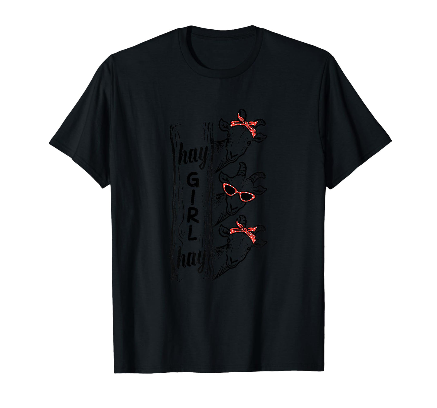 Goats Hay Girl Funny Livestock Farmer Women Girls Kids Youth T-Shirt