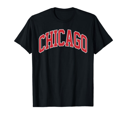 Retro Chicago Throwback Classic Chicago Men Women Red Blue T-Shirt
