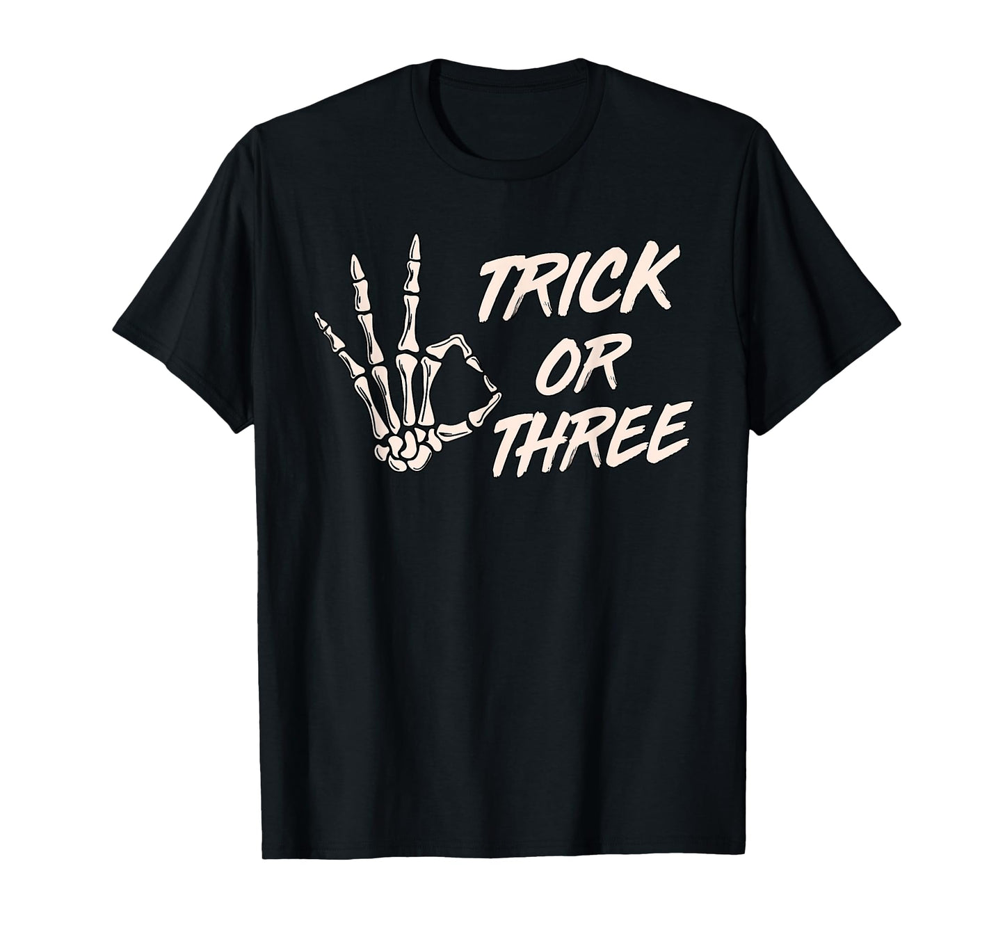Trick or Three Halloween 3rd Birthday Spooky Skeleton Hand T-Shirt