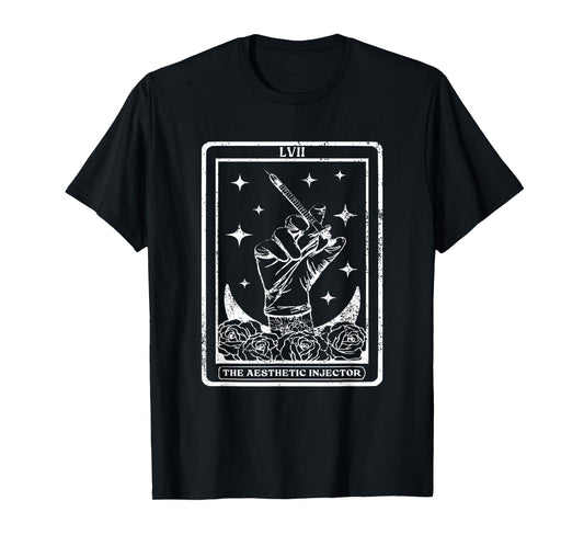 The Aesthetic Injector Tarot Card Aesthetic Nurse Injector T-Shirt, Small, Black