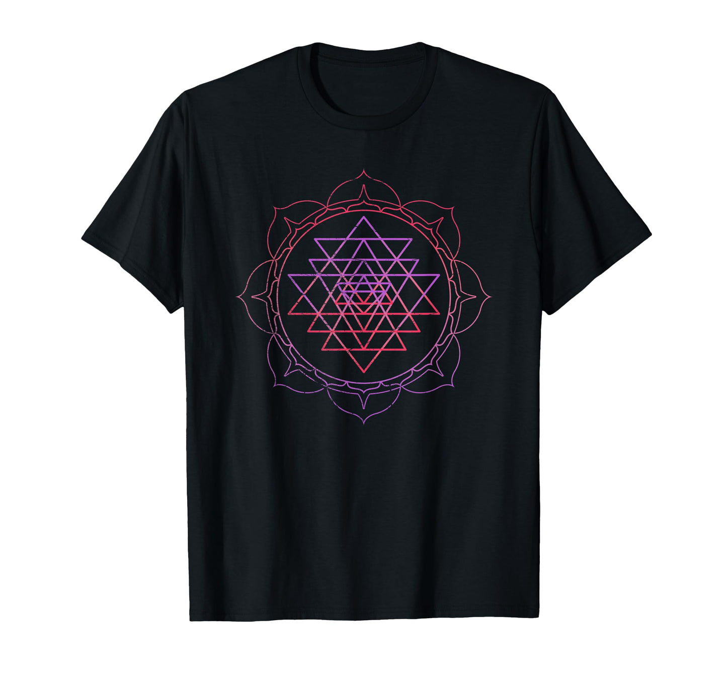 Sacred Geometry Sri Yantra Yoga Lotus Mandala Psy Goa DMT T-Shirt