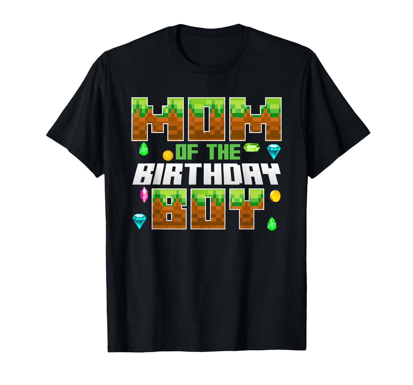 Mom Of The Birthday Boy Video Gamer Pixel Number T-Shirt