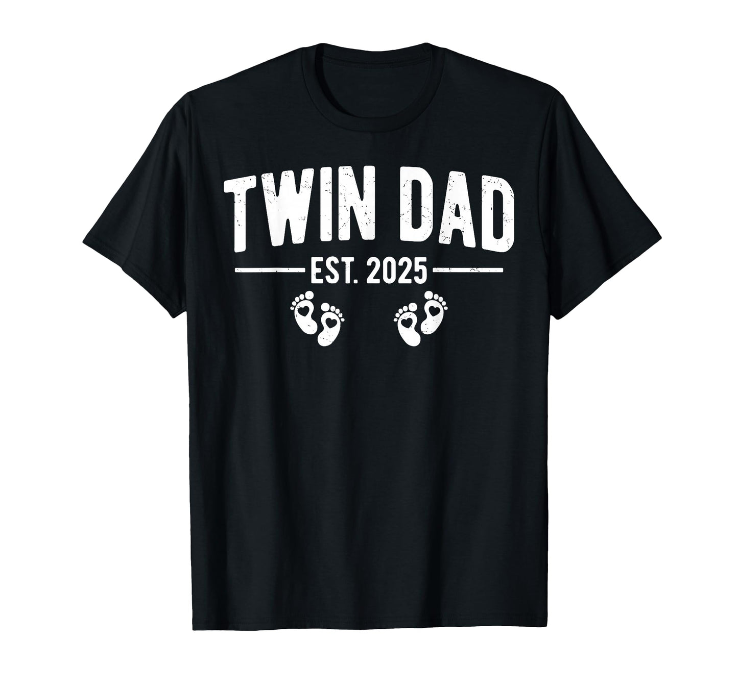 Mens Twin Dad Est. 2025 Father of Twins New Daddy Father's Day T-Shirt