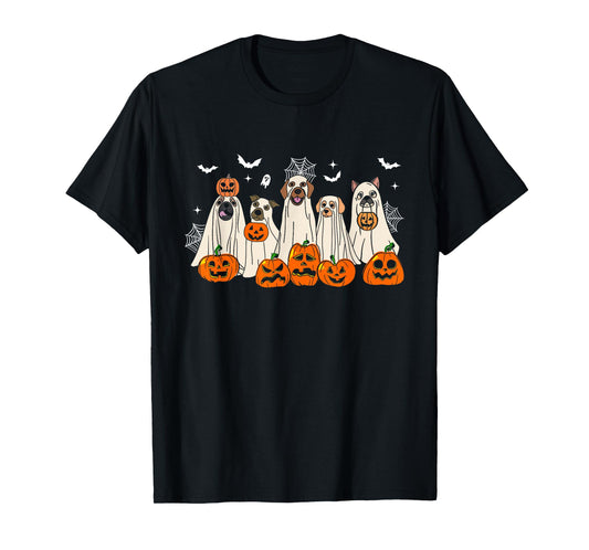 Cute Halloween Ghost Dogs Funny Dog Lovers Men Women T-Shirt