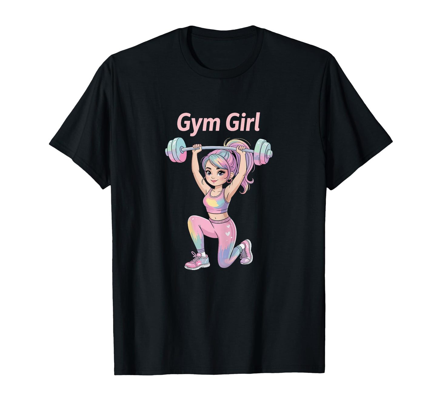 Workout Fitness Watercolor Pastel Gym Girl T-Shirt