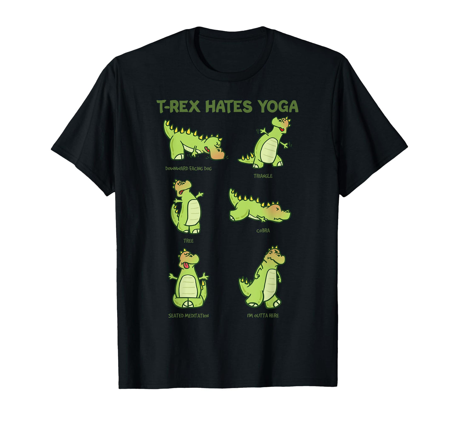T-Rex Yoga Poses Dinosaur Mindfulness Meditation Dino Meme T-Shirt