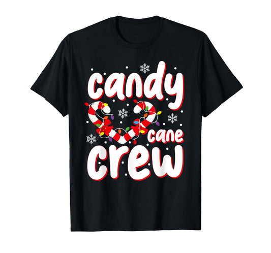 Christmas Candy Cane Crew Santa Xmas Kids Toddler Women Men T-Shirt