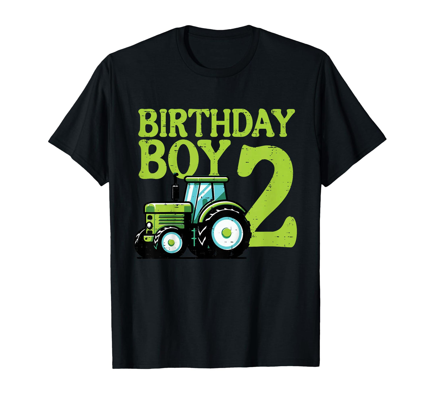 Kids Birthday Boy 2 Tractor 2nd Year Bday Farm Truck Toddler Boys T-Shirt