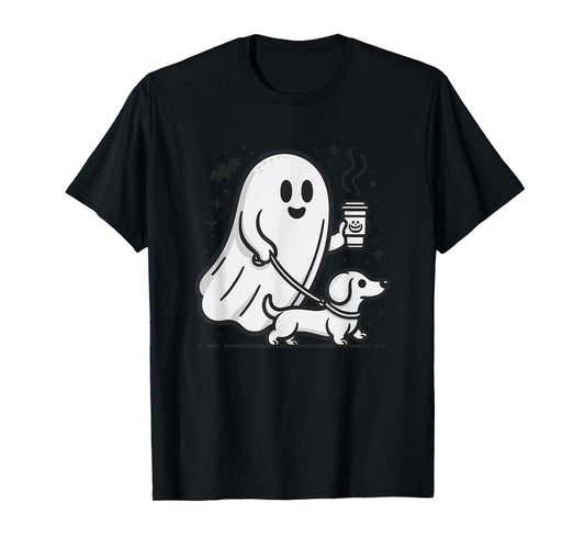 Funny Dachshund Ghost Halloween Spooky Season Weenie Dog T-Shirt