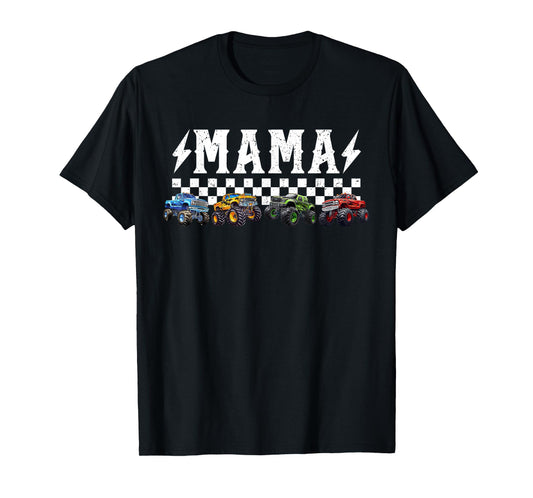 Mama Retro Monster Truck Family Crew Birthday Matching T-Shirt
