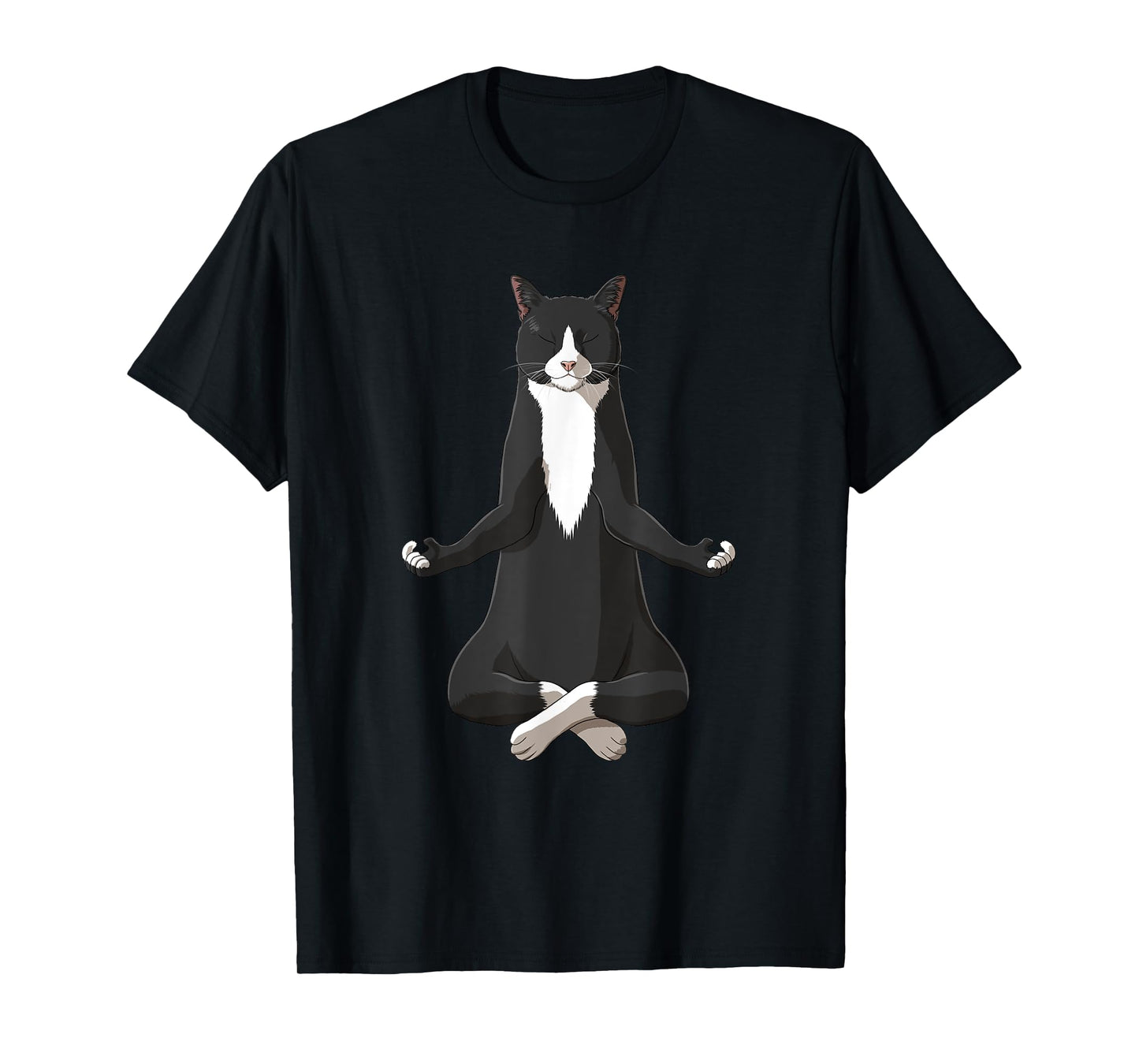 Funny Yoga Tuxie Tuxedo Cat T-Shirt for Men Women Girls Kids