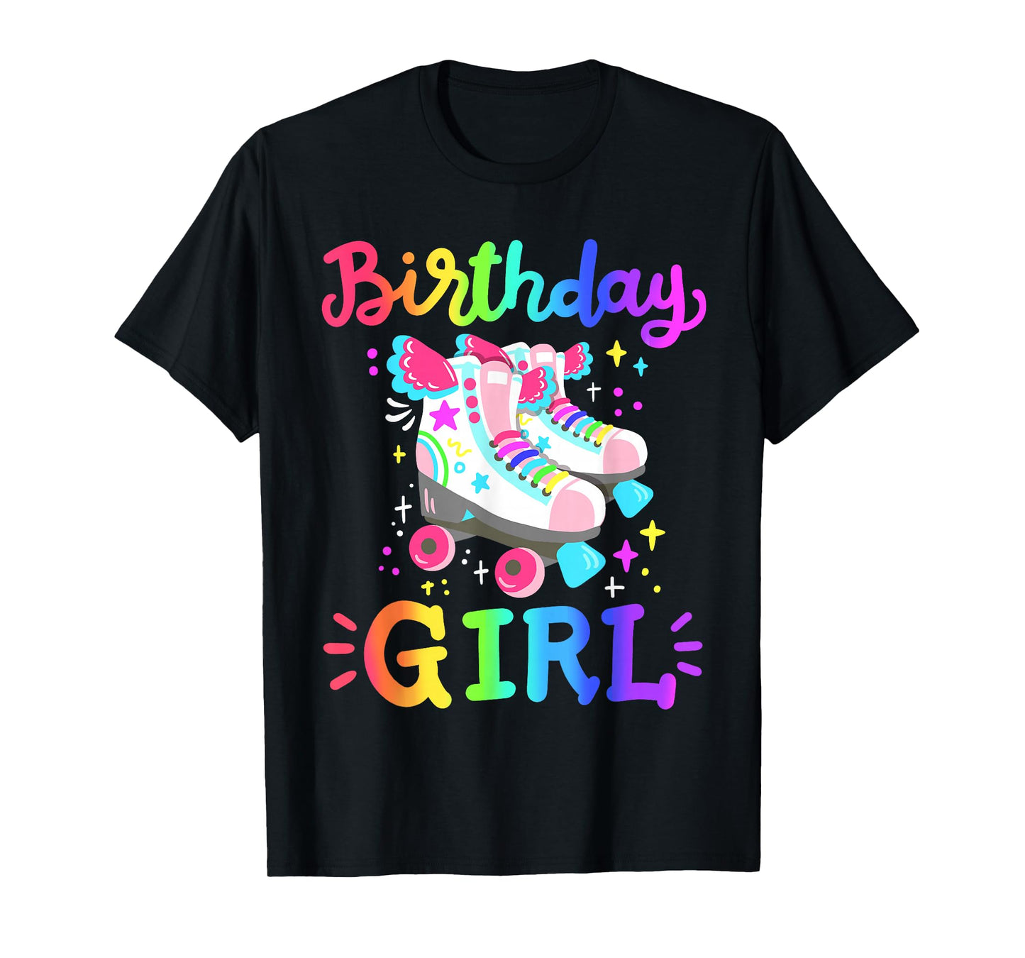 Birthday Girl Rolling Skates Roller Skater Party Kids Girls T-Shirt
