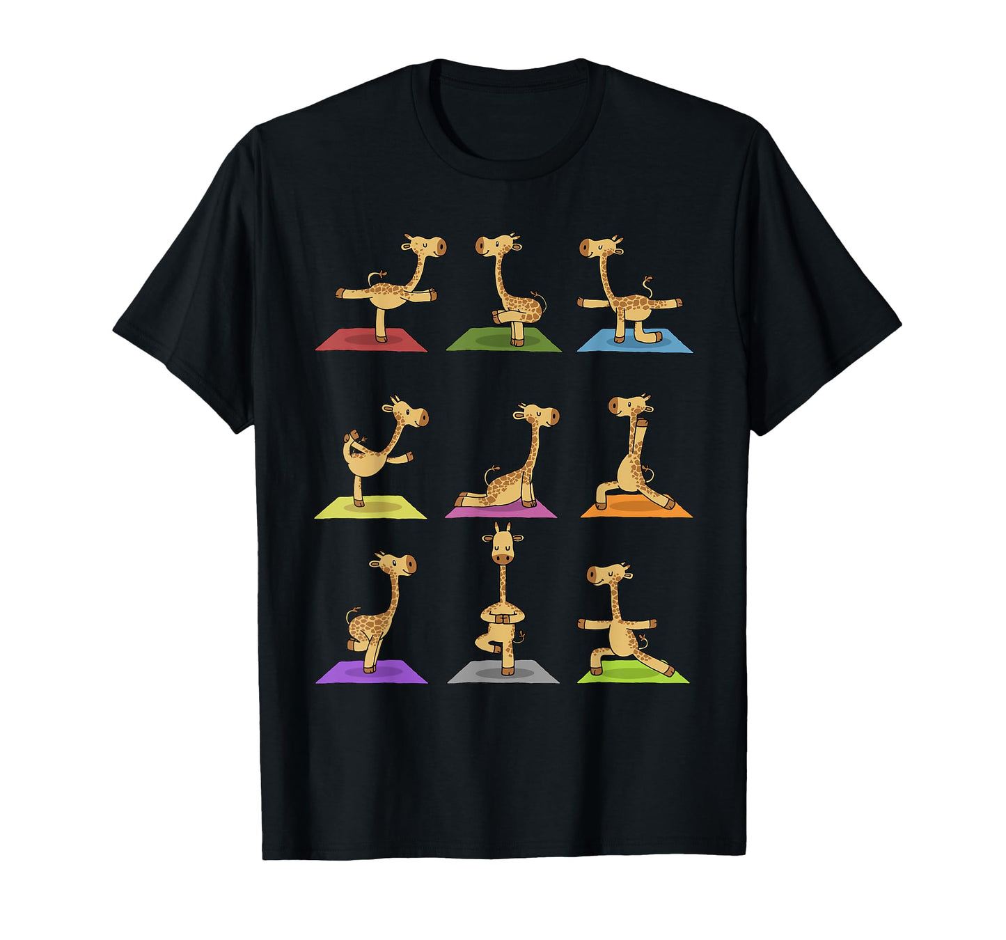 Giraffe Yoga T-Shirt Funny Giraffes In Yoga Poses Sports Tee T-Shirt