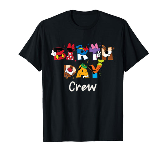 Disney "Birthday Crew" Mickey Mouse and Friends Letters T-Shirt