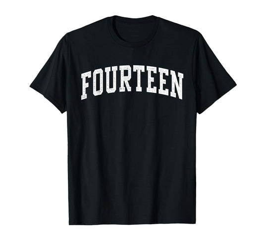 Fourteen Minimalist 14th Birthday Design 14-Year-Old T-Shirt