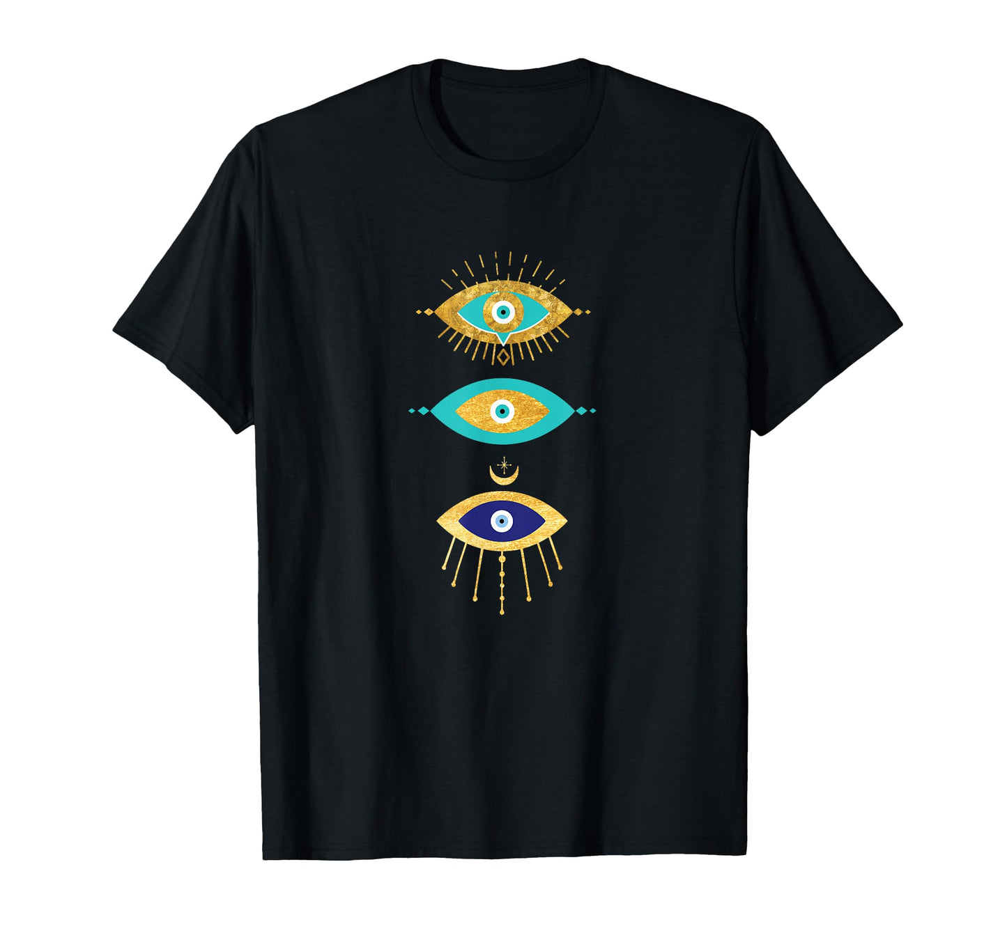Third Eye All Seeing Spiritual Gift Apparel Evil Eye Curse Protection T-Shirt for Women, Teen Girls & Teens, Black, Short Sleeve, Classic Fit, Small